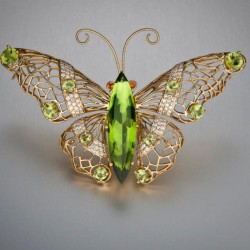 BUZZ & BENARDINE-collection papillons-Peridots-peridots-diamants