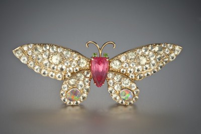 BUZZ ET BENARDINE- Collection Papillon-Rhodochrosite- 13.51ct-diamants