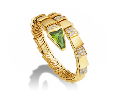 BVLGARI-Bracelet Serpenti-peridot-diamants
