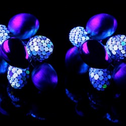 BY FLAVIE-Collection Grappe- boucles d'oreille-diamants fluorescent