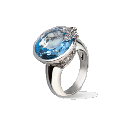 CARREA Y CARREA-Bague Baile de Mariposas Topaze bleuz, diamants