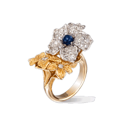 CARREA Y CARREA-Bague Emperatriz, saphir-diamants