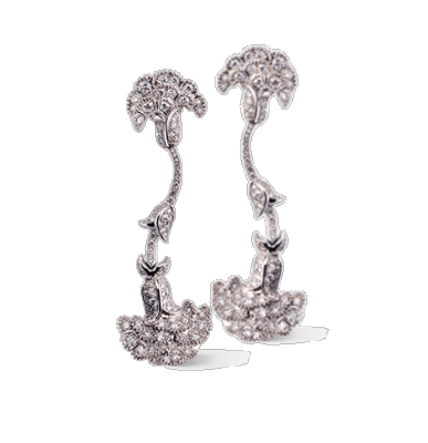 CARREA Y CARREA-Boucle d'oreille Claveles-diamants