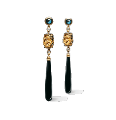 CARREA Y CARREA-Boucle d'oreille Xian, topaze onyx, diamants