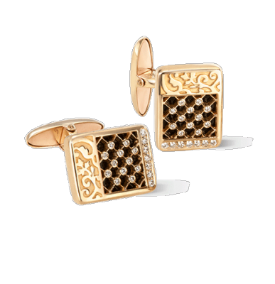 CARREA Y CARREA-Bouton de manchette Sierpes , onyx-diamants