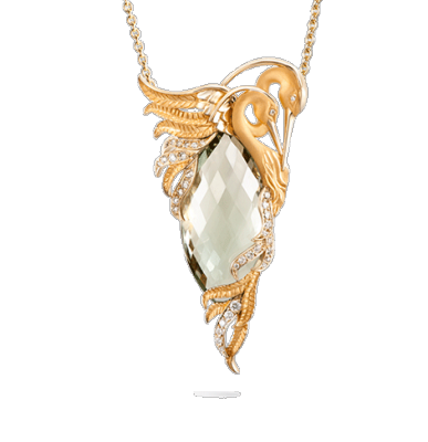 CARREA Y CARREA-Collier Garzas, prasiolite, diamants