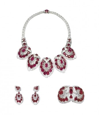 CARTIER-set of exceptional rubies and diamonds jewellery