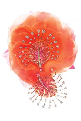 CHANEL-Boucle d'oreille Parade-saphir rose-diamant