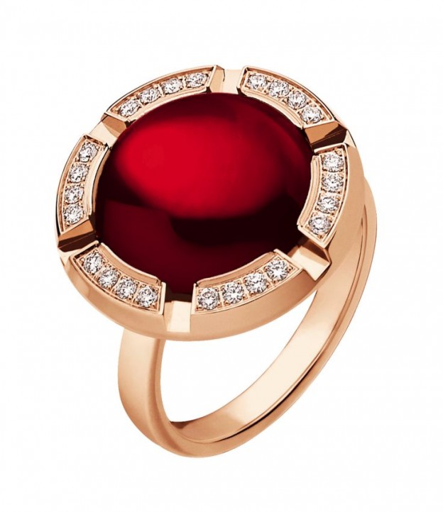 CHAUMET-Bague Croisière première classe-diamants - grenat