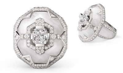 CHAUMET-Bague lumières d'eau- diamants- quartz