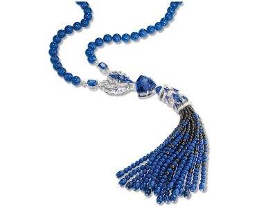CHAUMET-Collection Lumieres d’Eau-collier-Tanzanite-saphirs- lapis lazuli-spinelle noire
