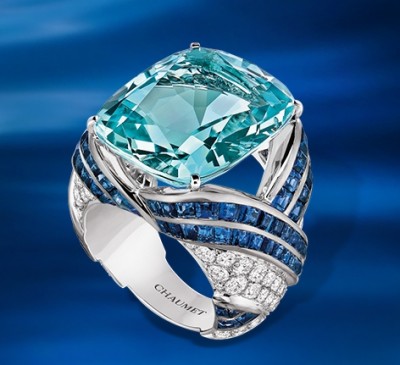 CHAUMET-collection de lumiere d'eau -bague-aigue marine