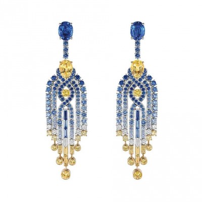 CHAUMET-collection lumière d'eau-saphirs jaunes-saphirs bleus, diamants