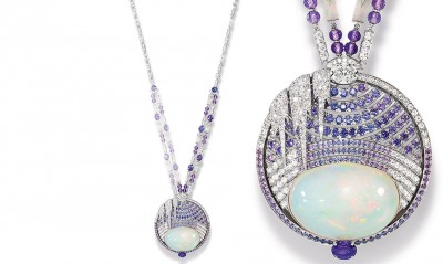 CHAUMET-collier lumières d'eau- diamants-saphirs- opale-améthystes