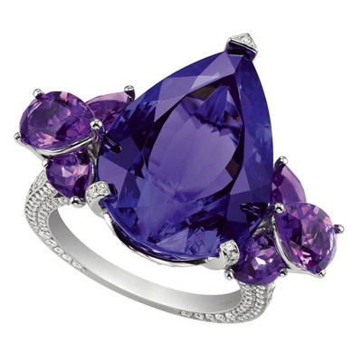 CHOPARD-Bague Tanzanite-Améthystes-Diamants