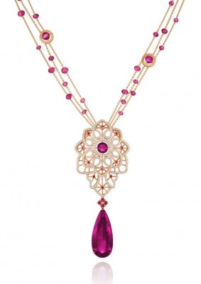 CHOPARD-Collection Byzantine-Collier-diamants-Rubellites