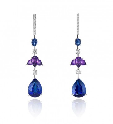 CHOPARD-Collection Red Carpet-boucles d'oreilles-diamants-tanzanites-amethyste
