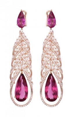 CHOPARD-Collection Red Carpet-boucles d'oreilles-rubellites-diamants