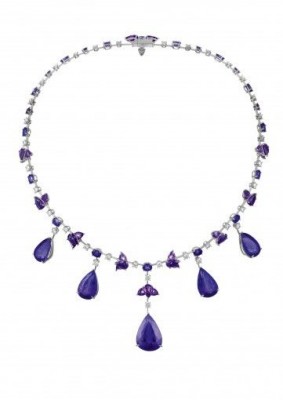 CHOPARD-Collection Red Carpet-collier-diamants-tanzanites-amethystes
