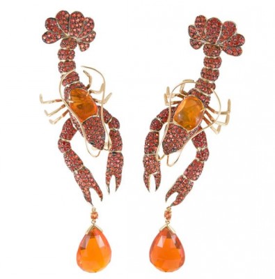 COURTEILLE Lydia-boucles d'oreilles-opale de feu