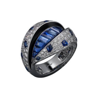 Collection Cartier Royale, saphir, laque noir, diamants platine - Copie