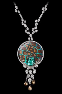 CARTIER-Collection L'Odyssée de Cartier-platine-émeraudes-opales-diamants bruns-diamants blancs