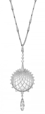 CARTIER-Collier Biennale 2012- or blanc-cristal de roche-diamants