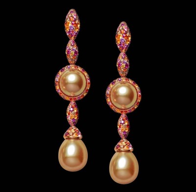 DE GRISOGONO-BO-Collection Melody of Colours-or rose-Perles diamants rubis saphirs