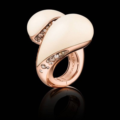 DE GRISOGONO- BO-Collection Sensuale-or rose-diamants brun-ivoire mamouth