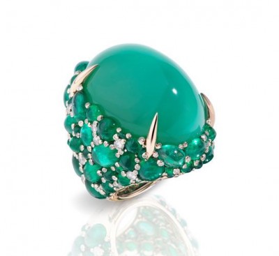 #DE GRISOGONO #Bague #cabochons chrysoprase #diamants