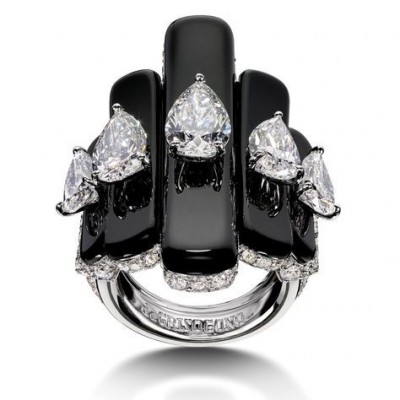 #DE GRISOGONO #HighJewellery #WhiteGold #WhiteDiamond #Onyx #Ring
