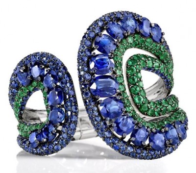 #DE GRISOGONO #emerald #sapphire #bracelet #Emeraude #Saphir