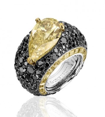 #DE GRISOGONO #ring #diamant jaune #diamants noirs