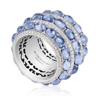#DE GRISOGONO #ring #sapphires #cabochons #diamonds