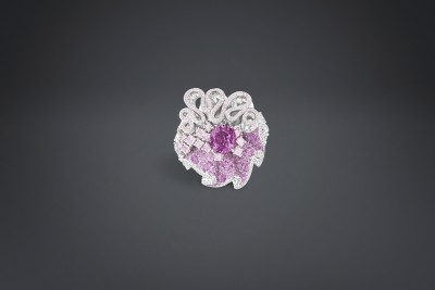 DIOR-Bague-collection Archi Cocotte-Saphir rose-diamant violet