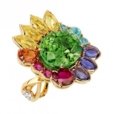 DIOR_ diamants_tourmaline verte_béryls jaunes_iolites_spessartite_rubellite_tourmalines  Paraïba_ spinelles