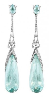 #Earrings #Diamonds #Aquamarine