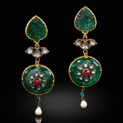 #Emerald #Earrings #India #19th-20thCentury