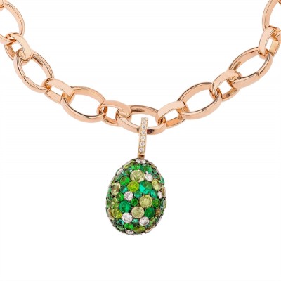 FABERGE-Charme vert émotion- diamants-tsavorite-grenat démantoide-péridot