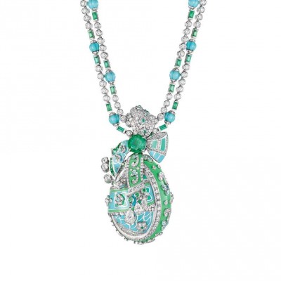 FABERGE-Collection Summer in Provence-collier-emeraude-turquoises-diamants