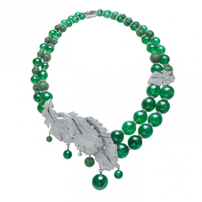 FEI LIU-Collection Bespoke-tourmaline verte-or blanc-diamants-grenats