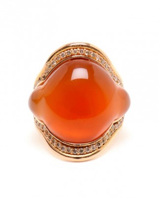FERNANDO JORGE-Bague-Calcédoine orange-or rose