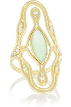 FERNANDO JORGE-Bague Fluide-chrysoprase-diamants