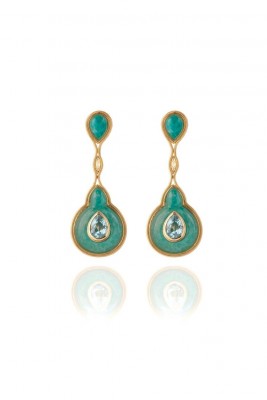 FERNANDO JORGE-Boucles d'oreilles-Topaze- Amazonite