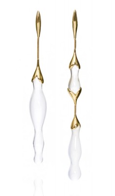 FERNANDO JORGE-Boucles d'oreilles-- quartz laiteux