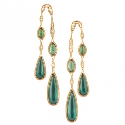FERNANDO JORGE-boucles d'oreilles-collection Fluide-diamants-tourmalines