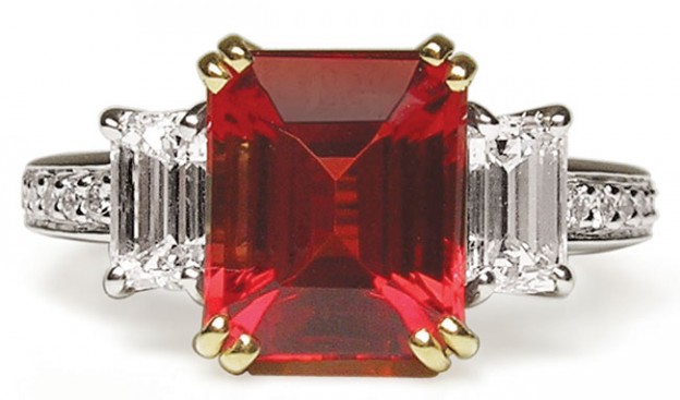 HAMILTON-Hank B. Siegeli-Congo andesine-diamants-bague