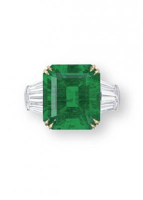 HARRY WINSTON-Bague-Emeraude 11.28 carats-diamants