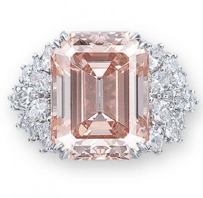 HARRY WINSTON-Bague-diamants-diamants rose orange 12.93ct