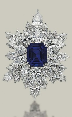 HARRY WINSTON-Broche-pendentif-Saphirs-diamants